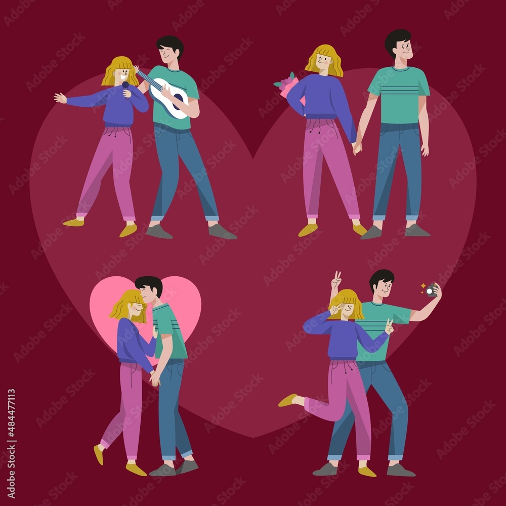 couple love collection design vector illustration couple love collection design vector illustration