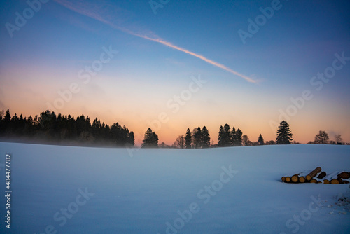 Winterlandschaft, Weihnachten, Schnee, Winter, Landschaft, Alpen, Abendrot, Sonnenuntergang © aBSicht