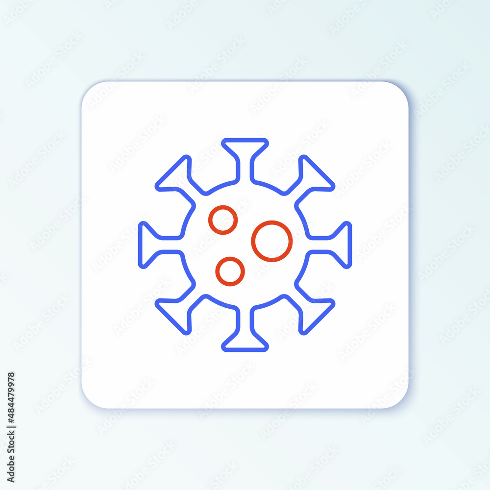 Line Virus icon isolated on white background. Corona virus 2019-nCoV. Bacteria and germs, cell cancer, microbe, fungi. Colorful outline concept. Vector Line Virus icon isolated on white background. Corona virus 2019-nCoV. Bacteria and germs, cell cancer, microbe, fungi. Colorful outline concept. Vector