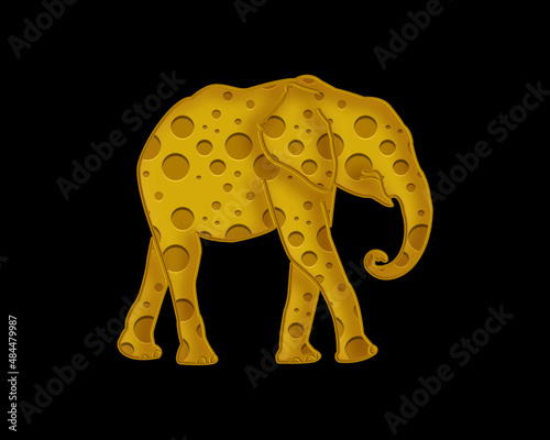 Elephant Animal Cheese Icon Logo Symbol illustration