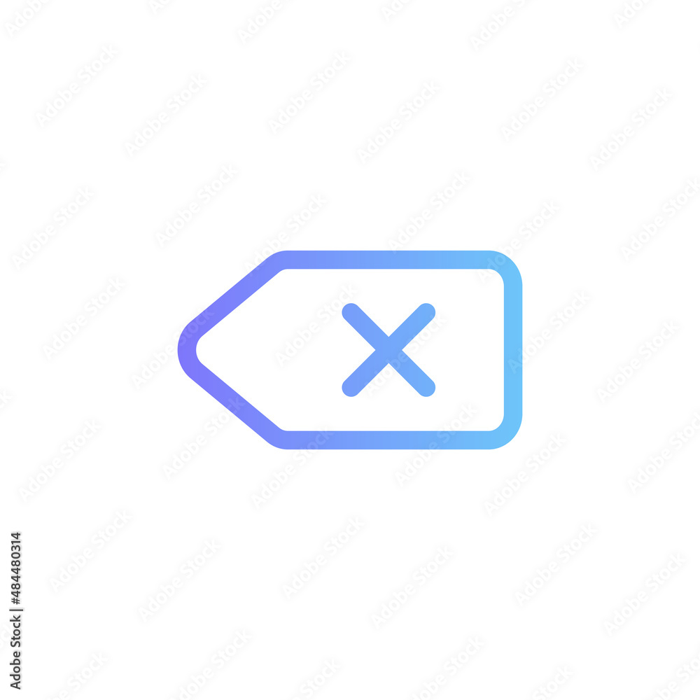 Delete button vector icon with gradient Delete button vector icon with gradient