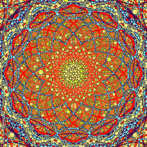 Colorful mandala build with circles