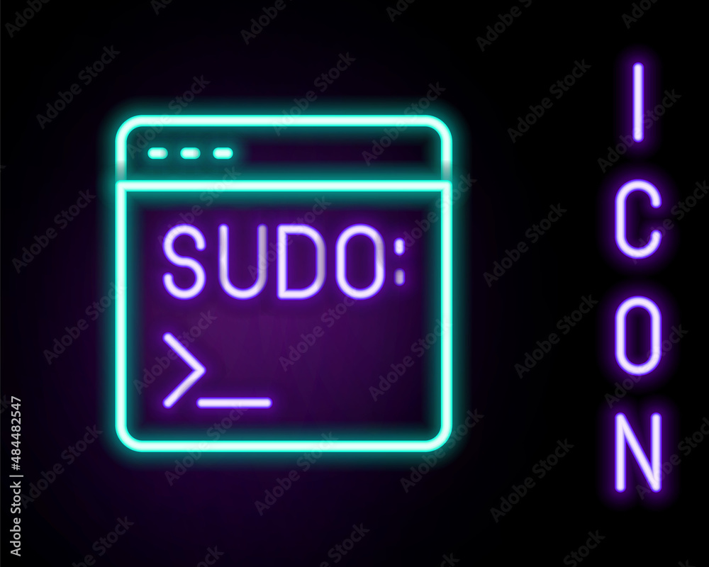 Glowing neon line Code terminal icon isolated on black background. Browser window with command line. Command panel. Programming coding. Notepad. Colorful outline concept. Vector Glowing neon line Code terminal icon isolated on black background. Browser window with command line. Command panel. Programming coding. Notepad. Colorful outline concept. Vector
