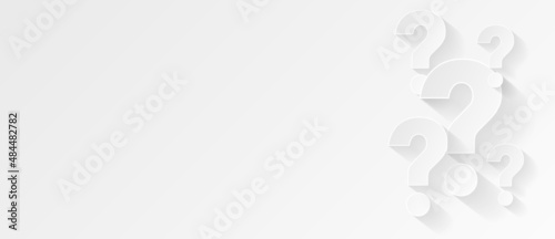 Question mark design with copy space on white background