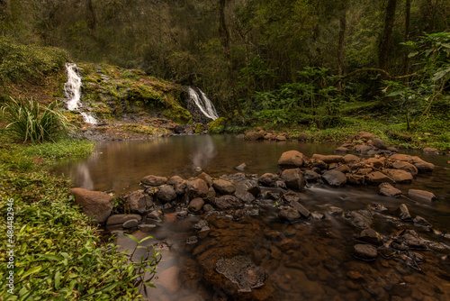 Water drop in El Soberbio between the jungle rain  forest in Misiones, Argentina
