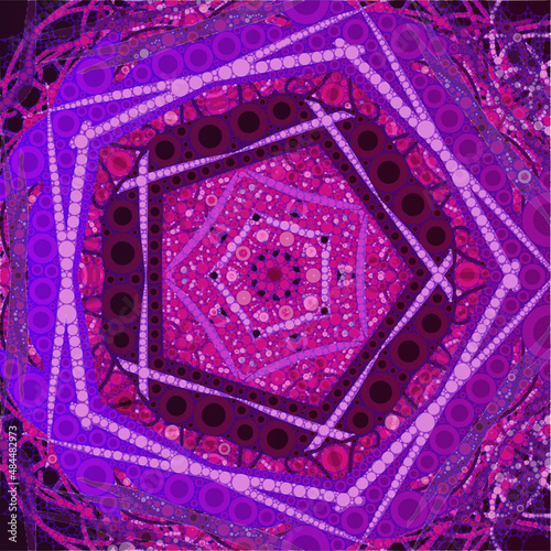 Purple Mandala in pentagon shape