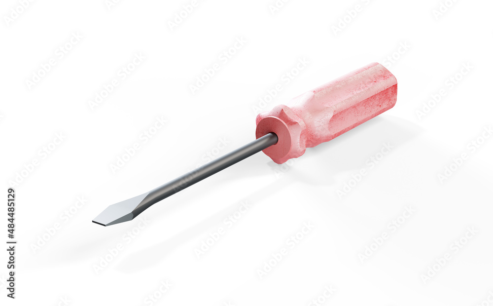 3d render illustration of screwdriver isolated