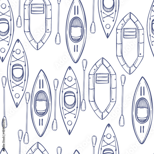  Vector pattern  with kayaks.