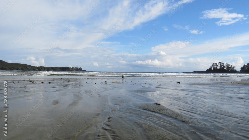 Tofino sky reflected in wet sand Tofino sky reflected in wet sand