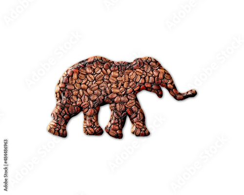 Elephant Animal Coffee Beans Icon Logo Symbol illustration