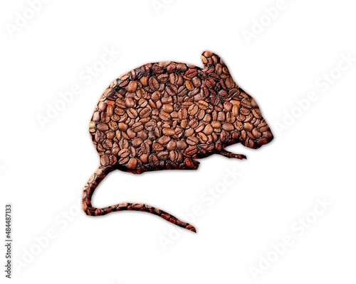 Rat Mouse Coffee Beans Icon Logo Symbol illustration