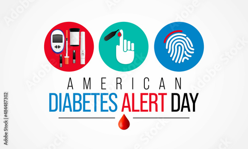 American Diabetes Alert day is observed every year in March, is a one-day wake-up call that focuses on the seriousness of diabetes and the importance of understanding risk. Vector illustration