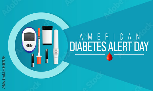 American Diabetes Alert day is observed every year in March, is a one-day wake-up call that focuses on the seriousness of diabetes and the importance of understanding risk. Vector illustration