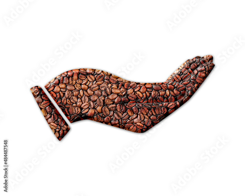 Donation Charity Coffee Beans Icon Logo Symbol illustration