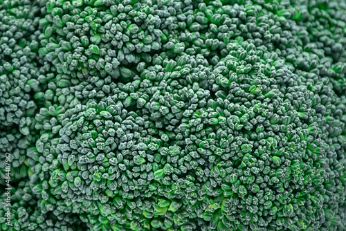 Macro background of green fresh vegetable broccoli