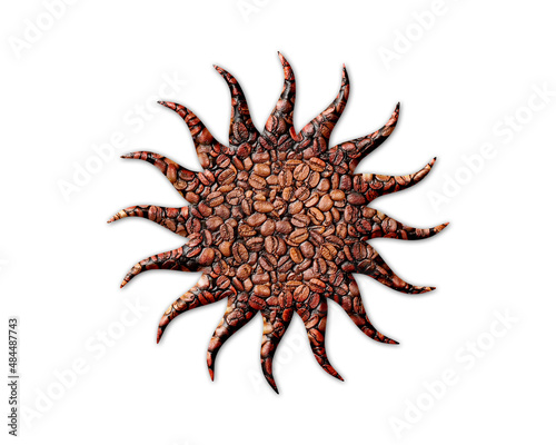 Sun, Solar System Coffee Beans Icon Logo Symbol illustration