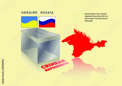Map and ballot box about the Crimean referendum