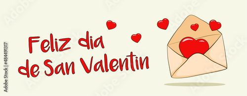 Feliz día de San Valentín. Spanish text. Happy Valentine's Day. Vector	