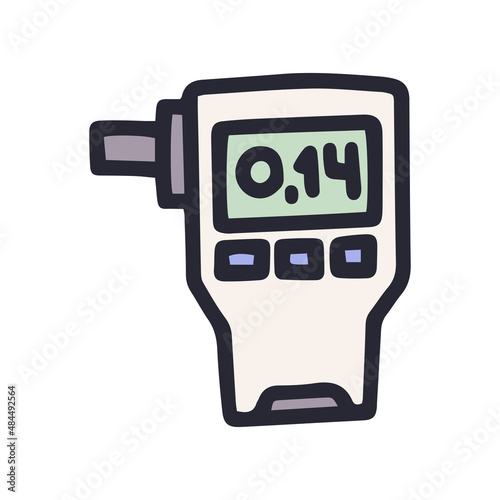breathalyzer color vector doodle simple icon design