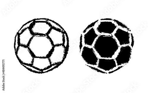 Vector soccer balls isolated on a transparent background, brush style. Set of abstract balls for design of football  banner, flyer.