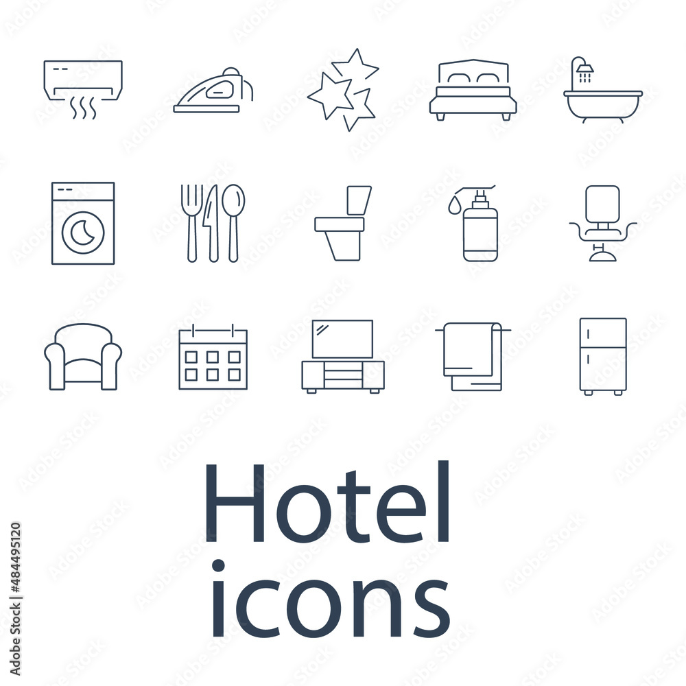 Hotel  icons set . Hotel  pack symbol vector elements for infographic web