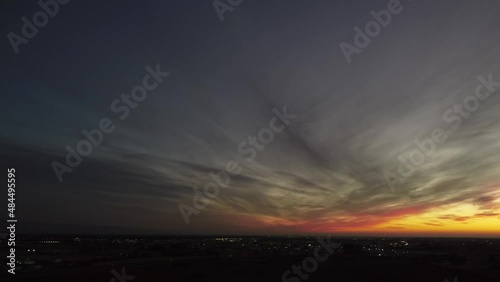 Drone shot of sunset