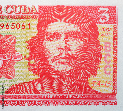 Photography Ernesto Che Guevara on a banknote of Cuba