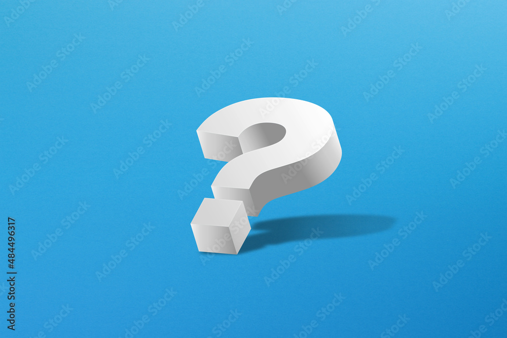 Question mark design on blue background Question mark design on blue background
