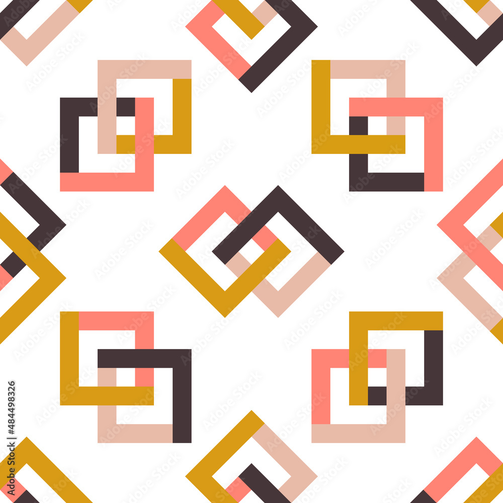 Abstract geometric shapes seamless pattern. Modern wrapping paper. Vector illustration. Abstract geometric shapes seamless pattern. Modern wrapping paper. Vector illustration.