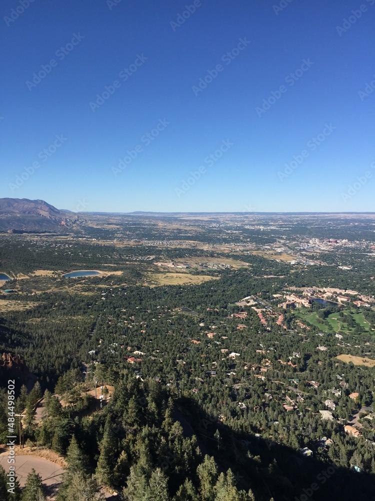 View of Colorado Springs from Will Rogers Shrine Cheyenne Mountain