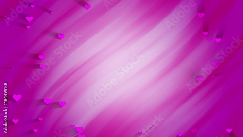 Romantic pink violet color strikes valentine's day love amour copy space concept background with heart symbols animation.