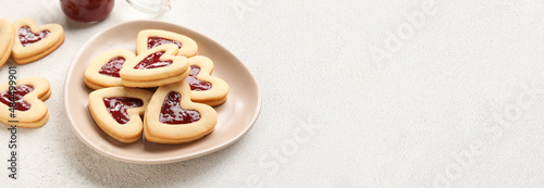 Plate with tasty cookies fo...