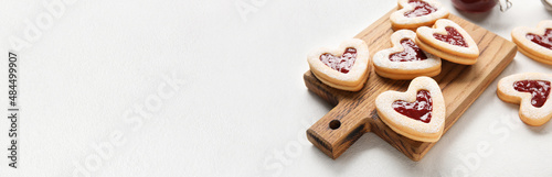 Board with tasty cookies fo...