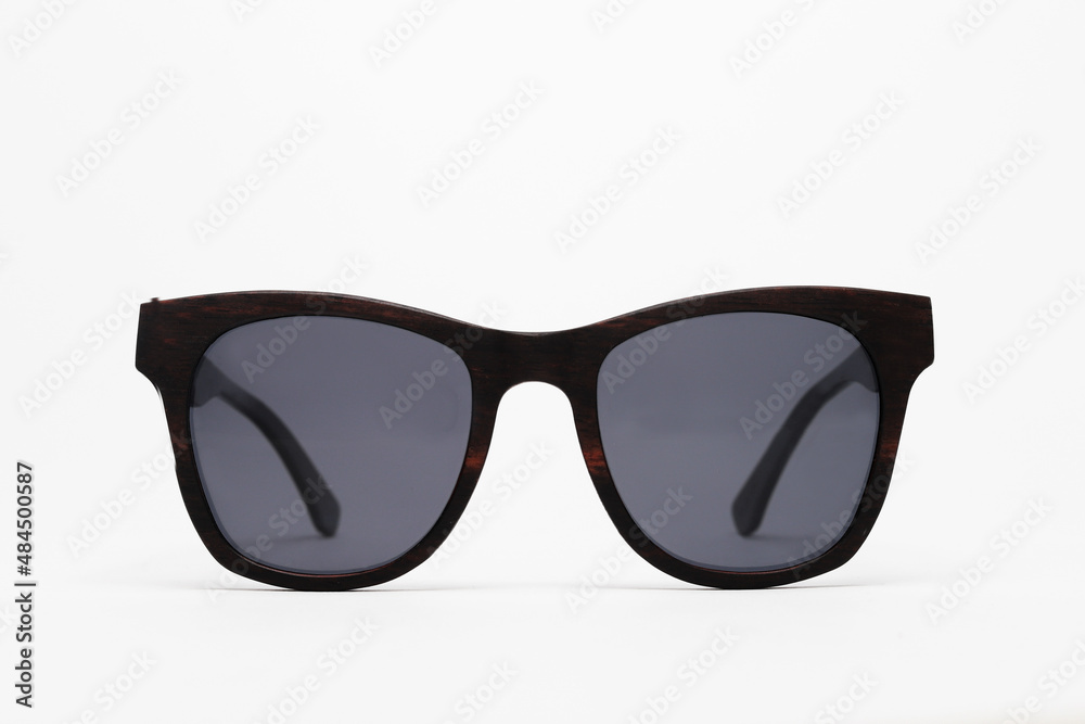 sunglasses front on white background