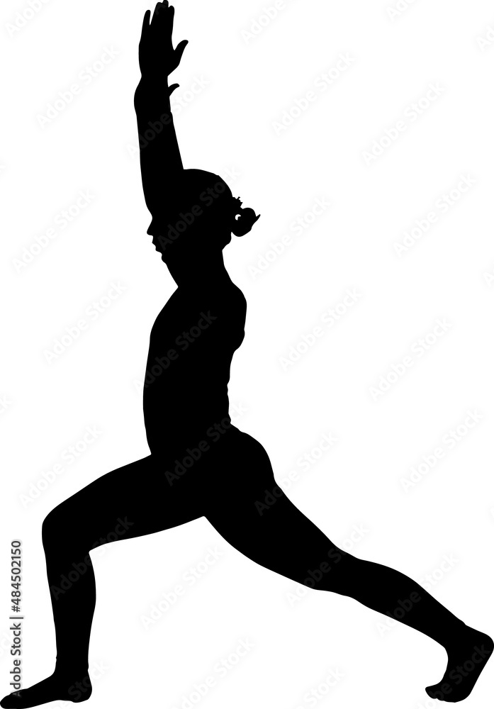 Silhouette Of Woman Doing Yoga Pose 22386495 PNG