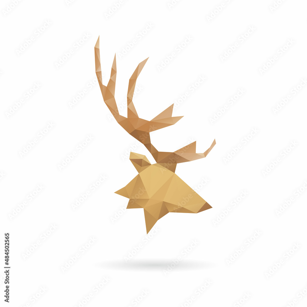 Deer head abstract isolated on a white backgrounds, vector illustration