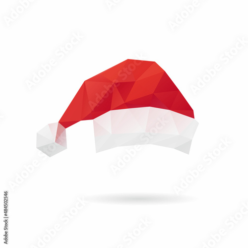 Santa Claus hat isolated on a white backgrounds, vector illustration