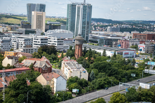 View from the Modern high rising skyscraper - Filadelfie building, BB centrum, Prague, Czech Republic