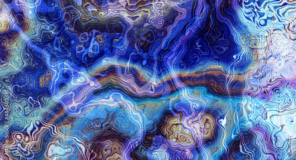Psychedelic retro abstract background Blue background. Psychedelic retro abstract background Blue background.