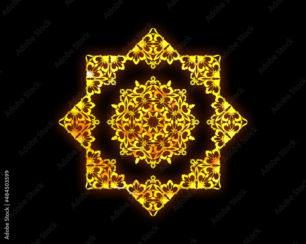 Mandala flower, David star fires Flames Icon Logo Symbol illustration