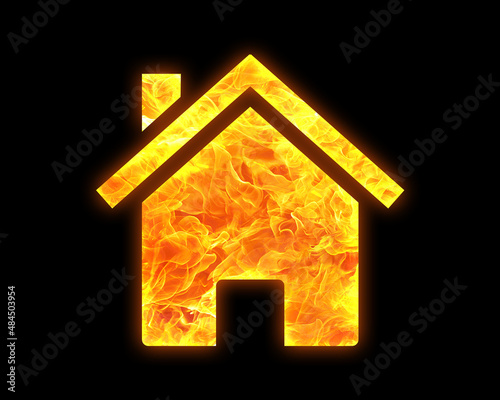 Realtor Real Estate home house fires Flames Icon Logo Symbol illustration