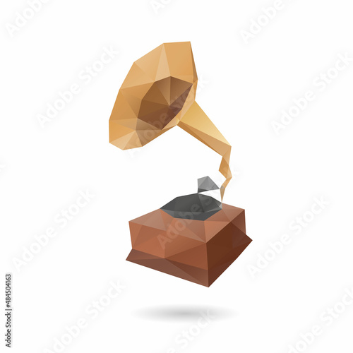 Gramophone abstract isolated on a white backgrounds, vector illustration