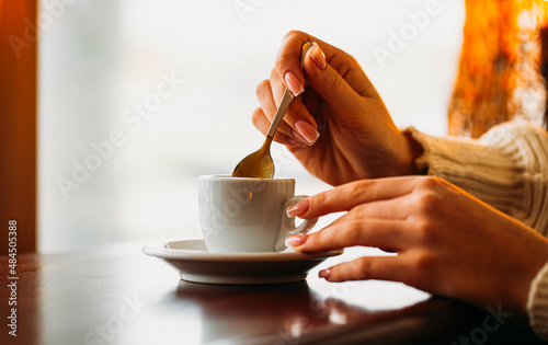 person drinking coffee