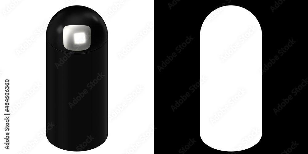 3D rendering illustration of a round top trash bin 3D rendering illustration of a round top trash bin