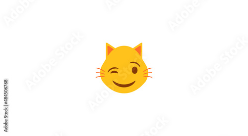 Cat winking vector emoji