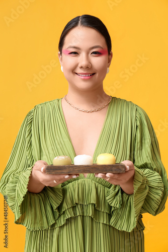 Beautiful Asian woman with ...