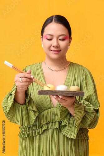 Beautiful Asian woman with ...