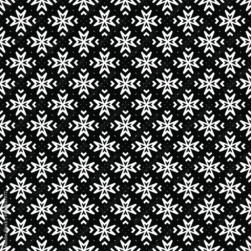 Black and white seamless pattern texture. Greyscale ornamental graphic design. Mosaic ornaments. Pattern template. Vector illustration. EPS10.