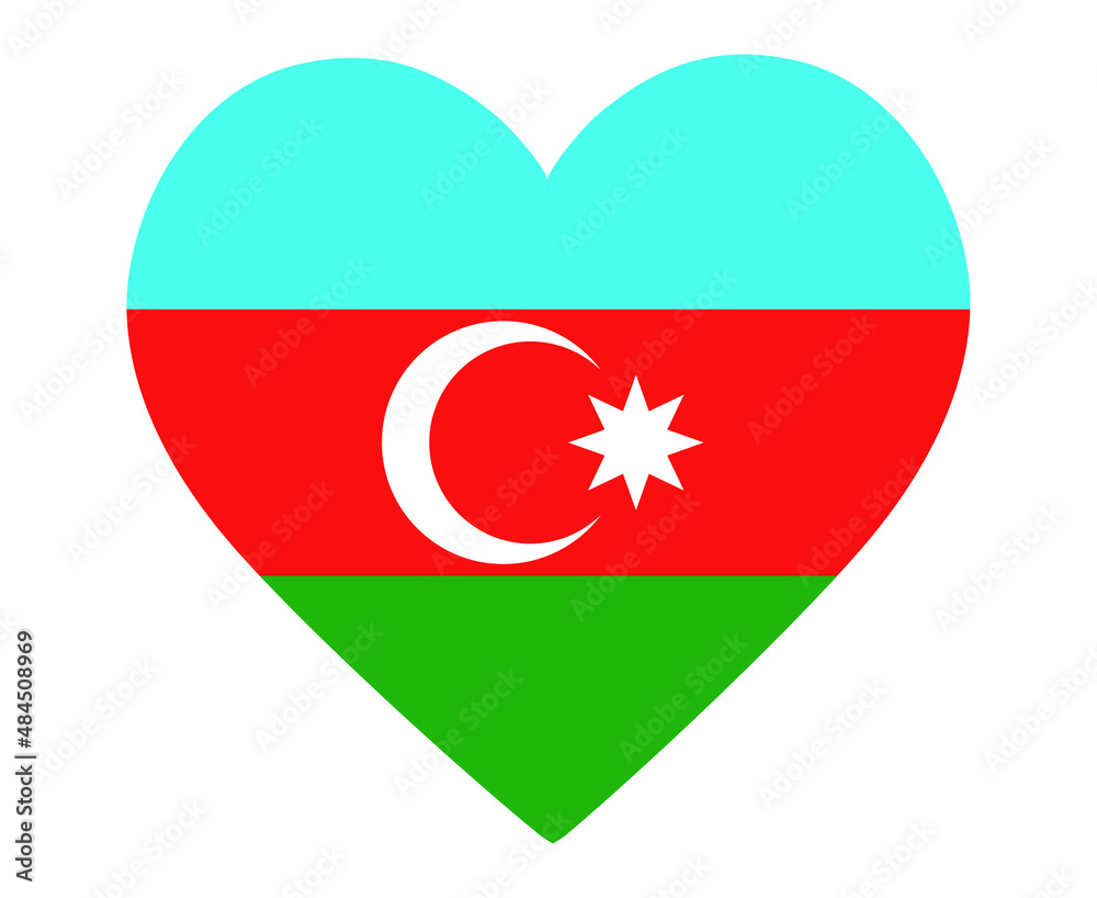 Azerbaijan Flag National Europe Emblem Heart Icon Vector Illustration Abstract Design Element Azerbaijan Flag National Europe Emblem Heart Icon Vector Illustration Abstract Design Element