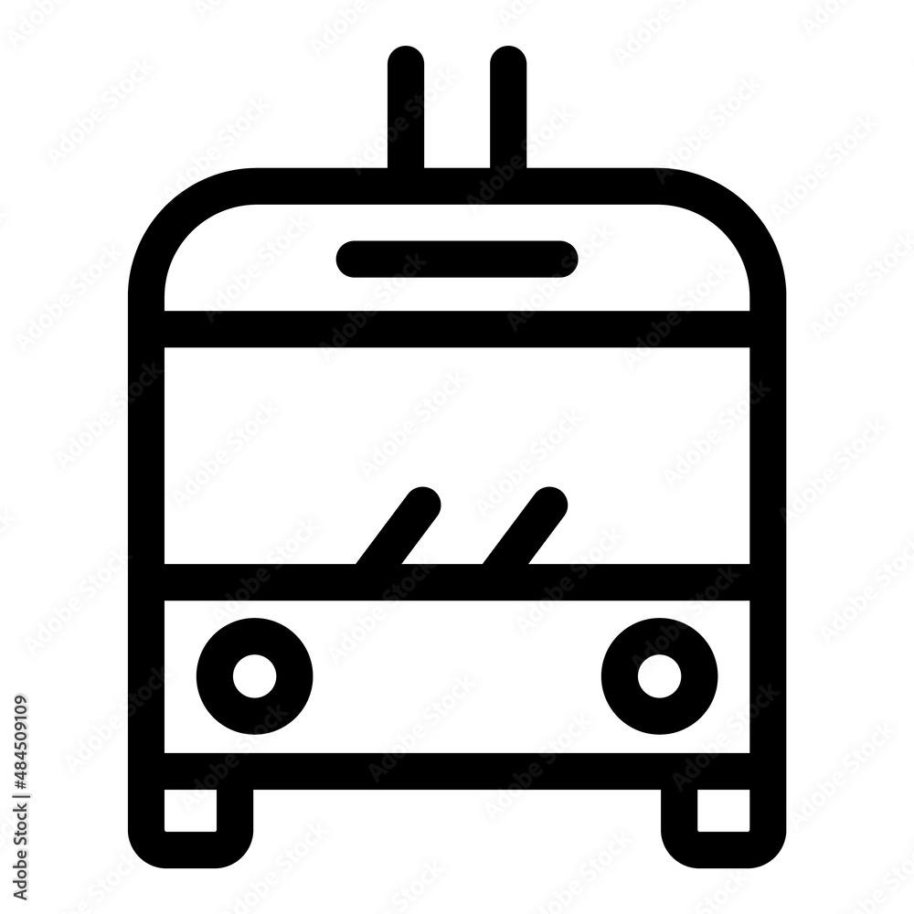 Trolleybus Flat Icon Isolated On White Background Trolleybus Flat Icon Isolated On White Background